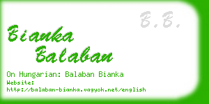 bianka balaban business card